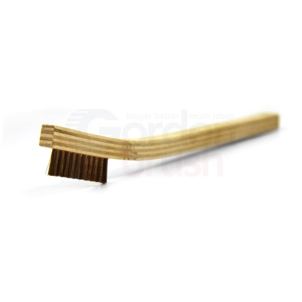 Gordon Brush 3x7 Row 0.006" SS 0.006" Phosphor Bronze Bristle Plastic Handle 11PBPG-12 - main